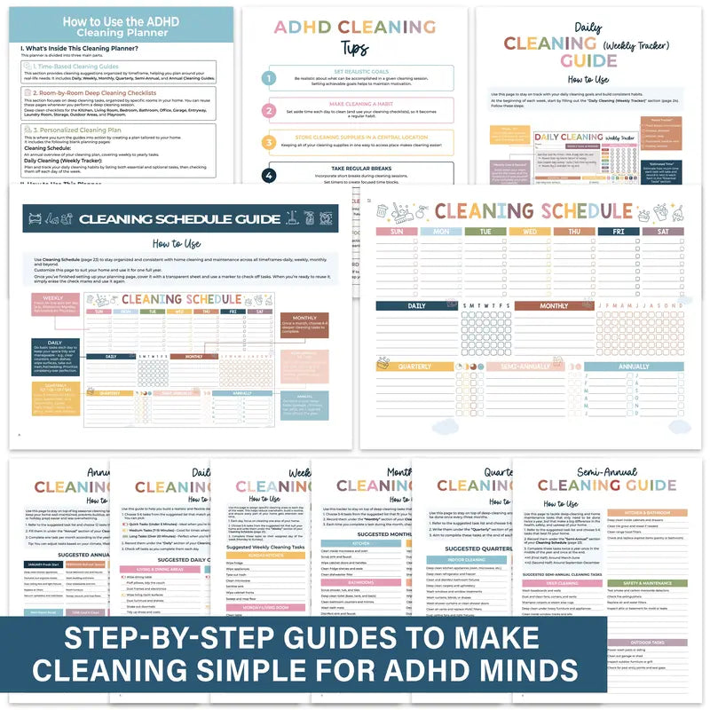 MindFood® ADHD Cleaning Planner